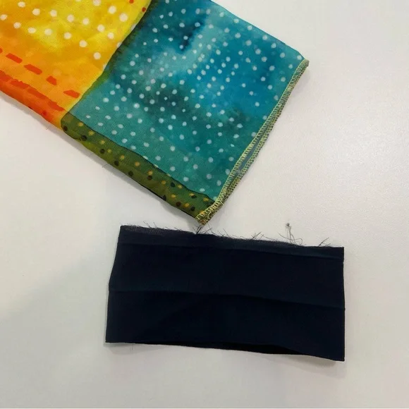 Desigual sheer festive top 3/4 sleeves floral Pom Pom V neckline orange yellow - Picture 11 of 16